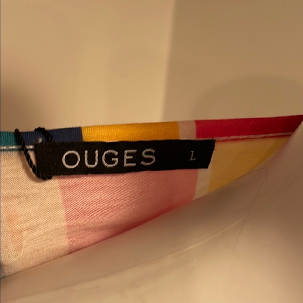 Ouges Stripped Button Down Dress Size Large - image 4